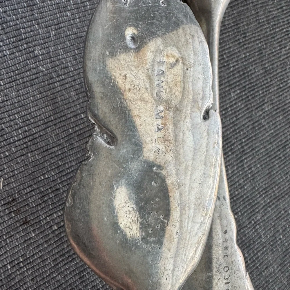 Metal Salad Servers, Fruit Design, Salad Serving Set with Large Spoon and Fork